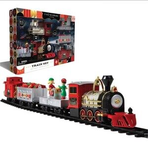 FAO Schwartz 30 Piece Motorized Train Set 18ft Classic Train Lights Up & Sound